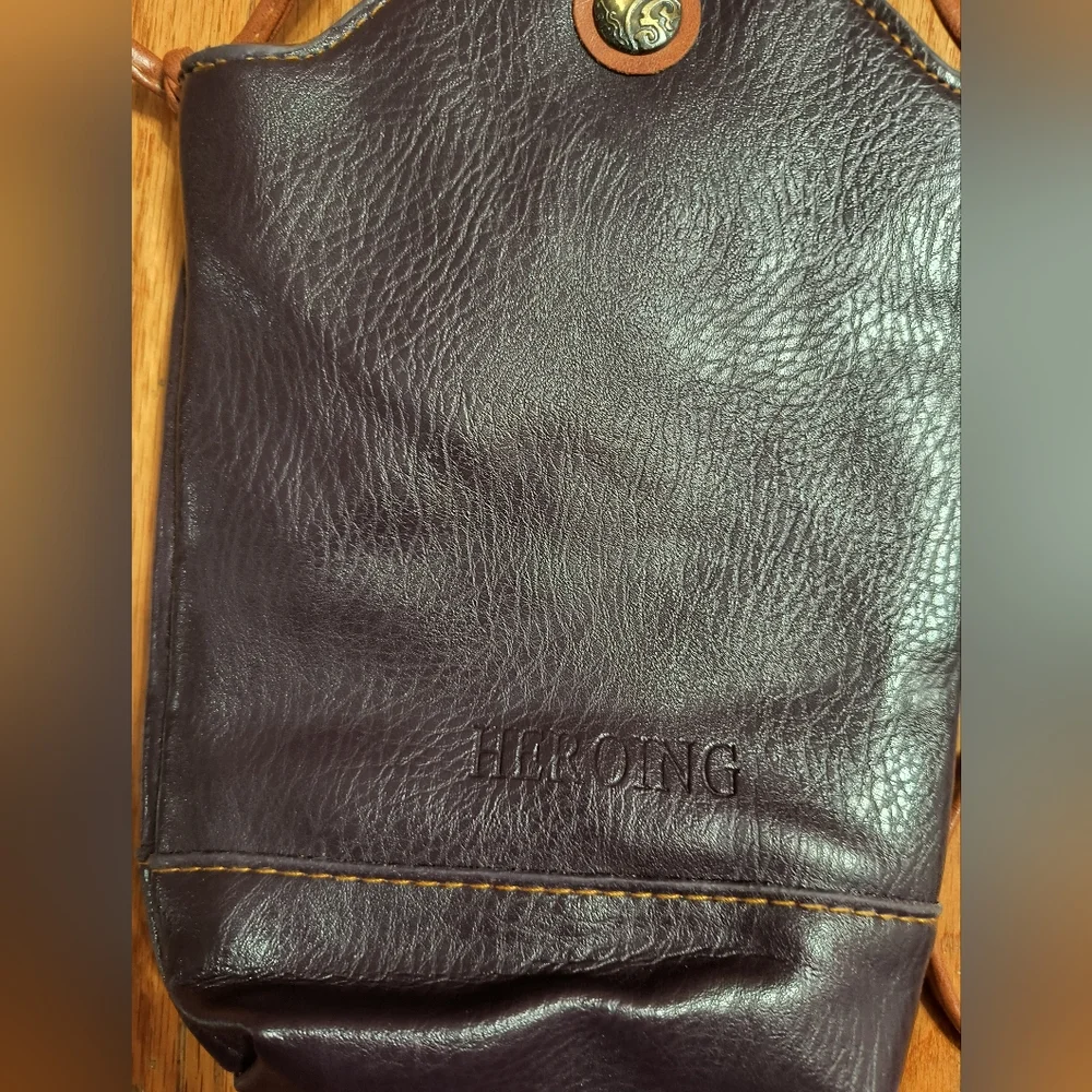 Heroing crossbody mini bucket purse, 6"x8", purple/brown - Picture 2 of 10